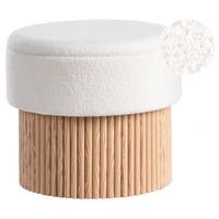 POUF mit Stauraum Bouclé Cremeweiß Richey - Weiß, Textil (50/46/50cm) - Beliani