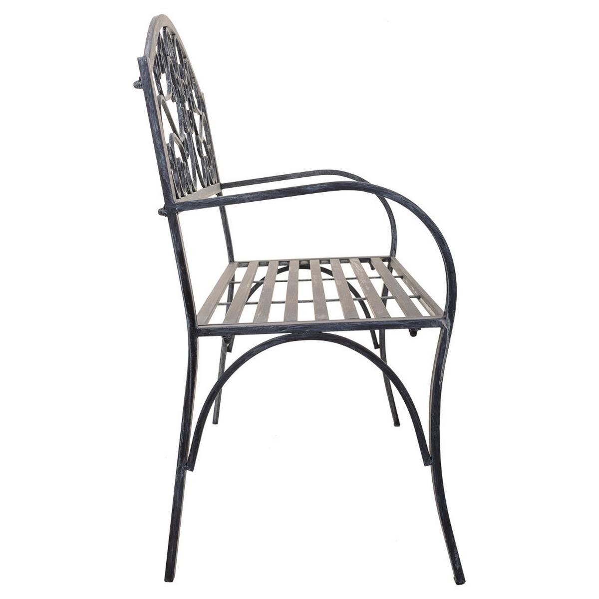 BANK aus Metall, grau, 123x53x91cm - Grau, Metall (153/91/53cm) - Wanderlust
