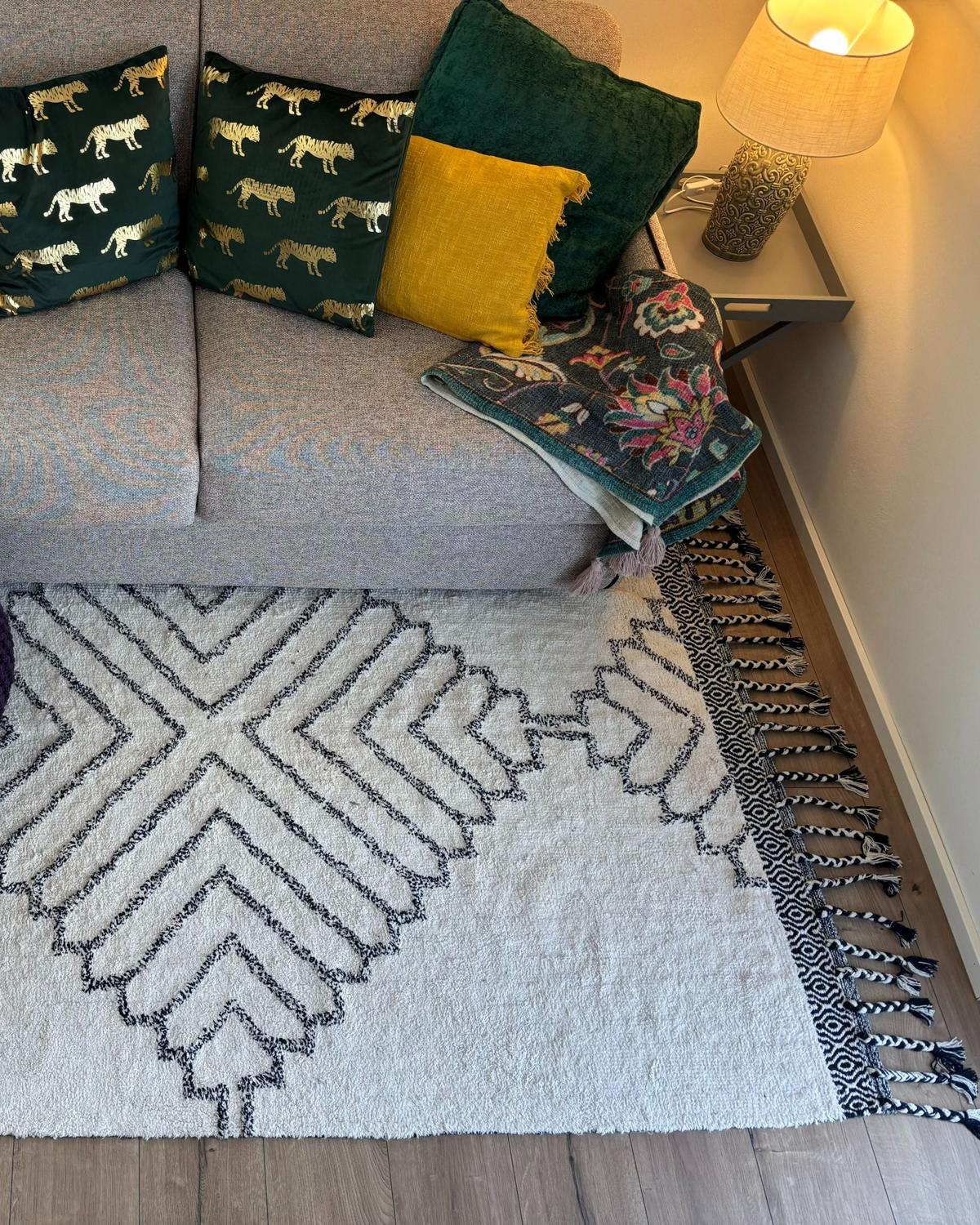 KURZFLOR-TEPPICH Eray 200/140 cm - Weiß, Textil (140/200cm) - Beliani