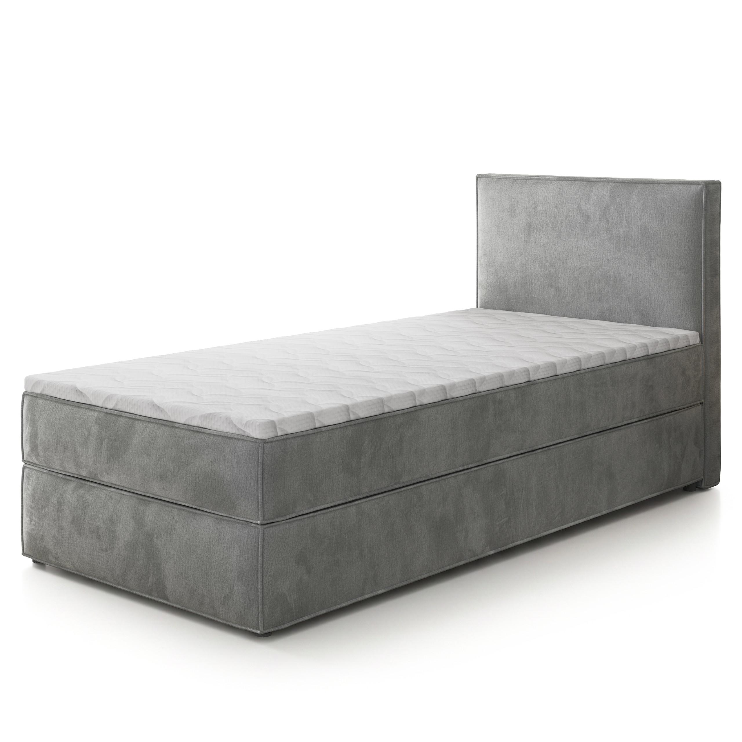 BOXBETT PELLIO 90x200 cm mit Matratze und Topper - Hellgrau - Hellgrau, Holz (90/200cm) - MASSENO