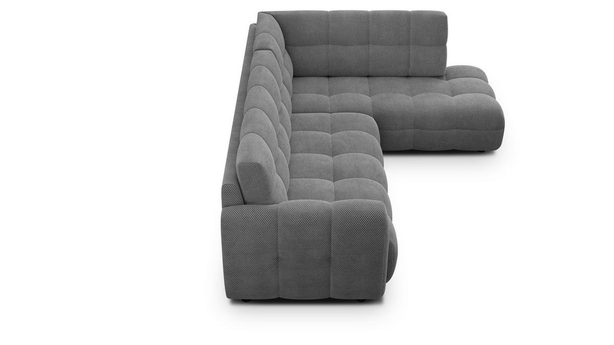 ECKSOFA MELLOW 5-Sitzer, grau - Schwarz/Grau, Holz/Textil (283/191cm) - Wozimo