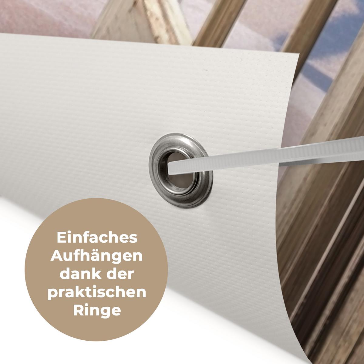 GARTENPOSTER Durchblick - Berg - Landschaft - Ausblicke - See Gartendekoration 120x160 cm - Blau, Kunststoff (120/160/0.2cm) - OnlyWow