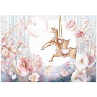 FOTOTAPETE Kinderzimmer Mädchen Blumen TiereA 250x175 - Multicolor, Papier (250/175cm) - Wallarena