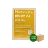 RAHMEN Set mit 12 aus MDF und Acrylglas Schutz und Aussteller für Fotografien, Bilder, Poster, Gemälde, Dekoration für Haus Farbe Weiß A3 - Beige, Holz (29.7/3cm) - Nacnic