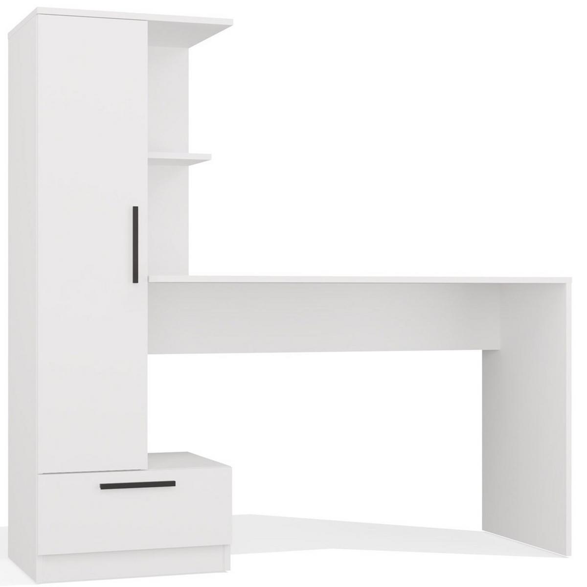SCHREIBTISCH Weiß 143/140/50 - Weiß, Holzwerkstoff (90/50/140cm) - RAUMHIRSCH FURNITURE