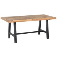ESSTISCH Akazienholz schwarz/hellbraun Scania - Hellbraun/Schwarz, Holz (170/80/74cm) - Beliani
