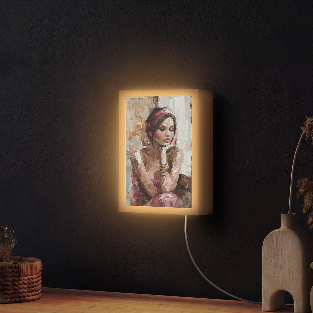 WANDLEUCHTE Frau - Lackierung - Porträt - Modern 20x30 cm - Braun, Holzwerkstoff (20/30/8cm) - OnlyWow