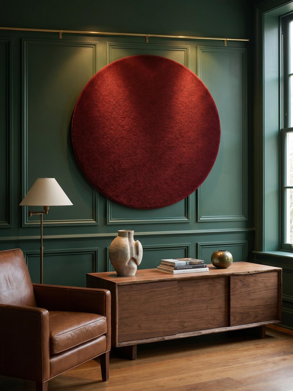 TEPPICH Kurzflor MAIN in Rot, einfarbig, Ø 120 cm - Rot, Textil (120/120cm) - KADIMA DESIGN