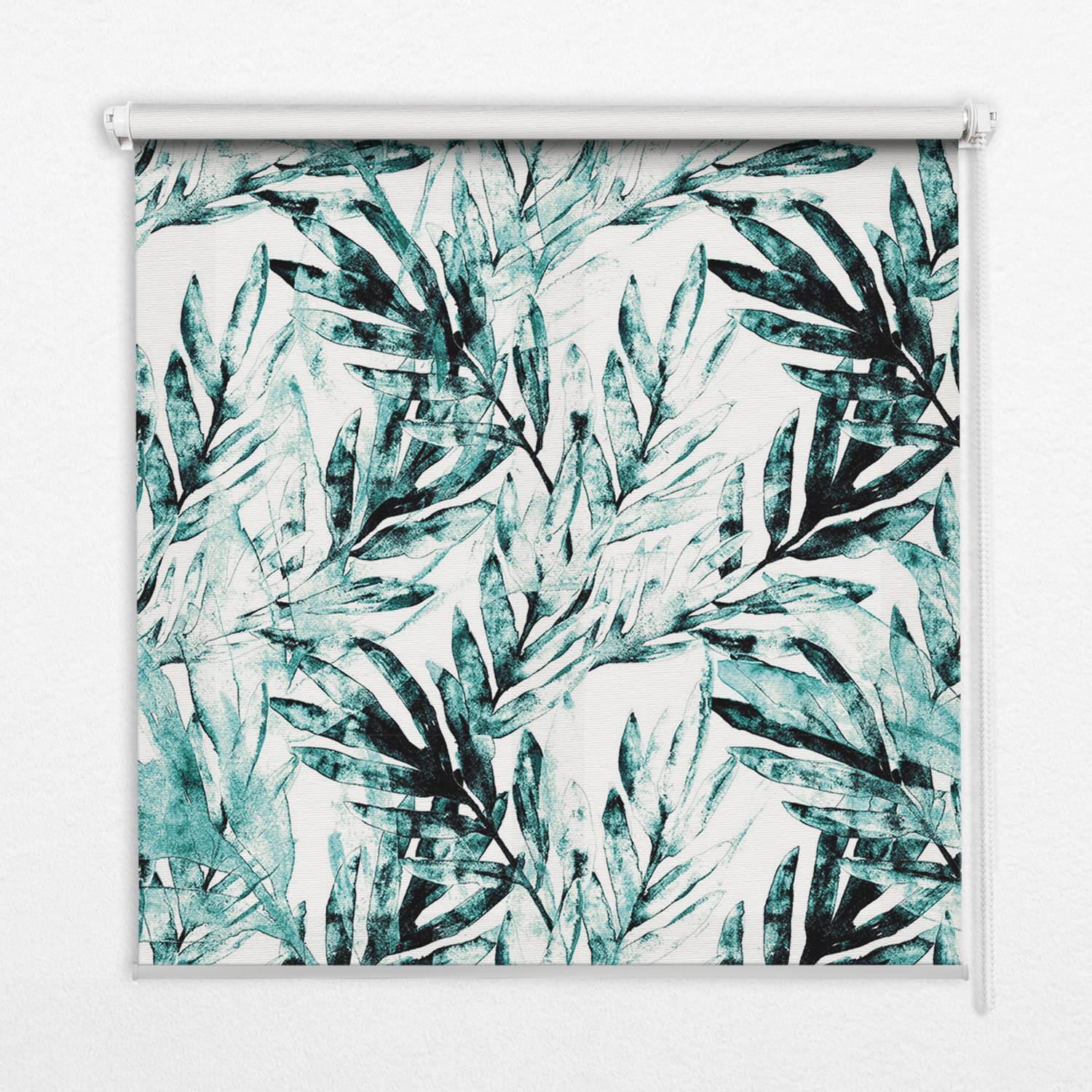 INNENROLLO - Fensterrollo - Rollo - 130x140 cm - Blätter - Grün, Kunststoff (130/140/0.5cm) - TULUP