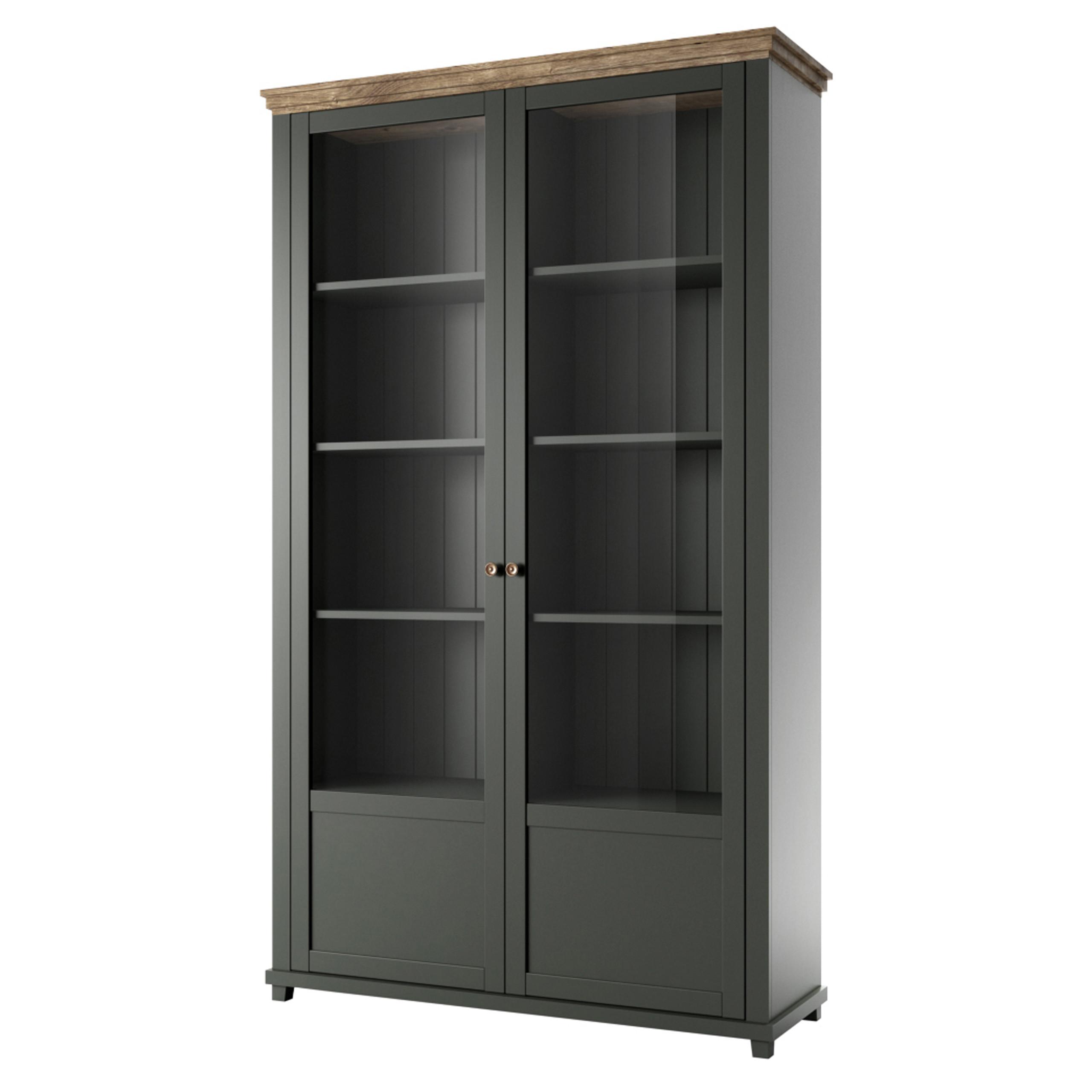 VITRINE in Grün - Grün, Holzwerkstoff (126/200/42cm) - MASSENO