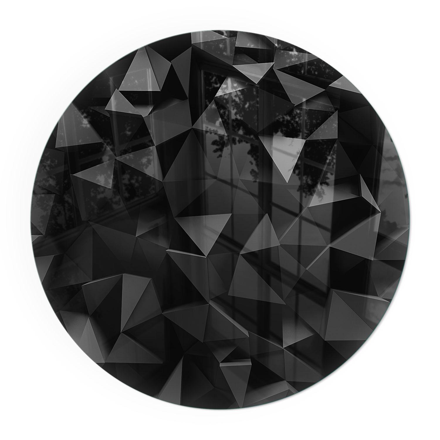 GLASPLATTE für Kamin Ø 70 cm - Schwarz, Glas (70/70/0.4cm) - TULUP