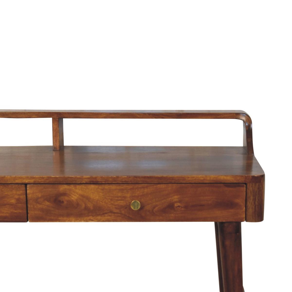 KONSOLE Elevated Kastanie, 2 Schubladen, Dunkelbraun - Dunkelbraun/Messingfarben, Mangoholz/Holz (45/100/88cm) - Artisan Furniture