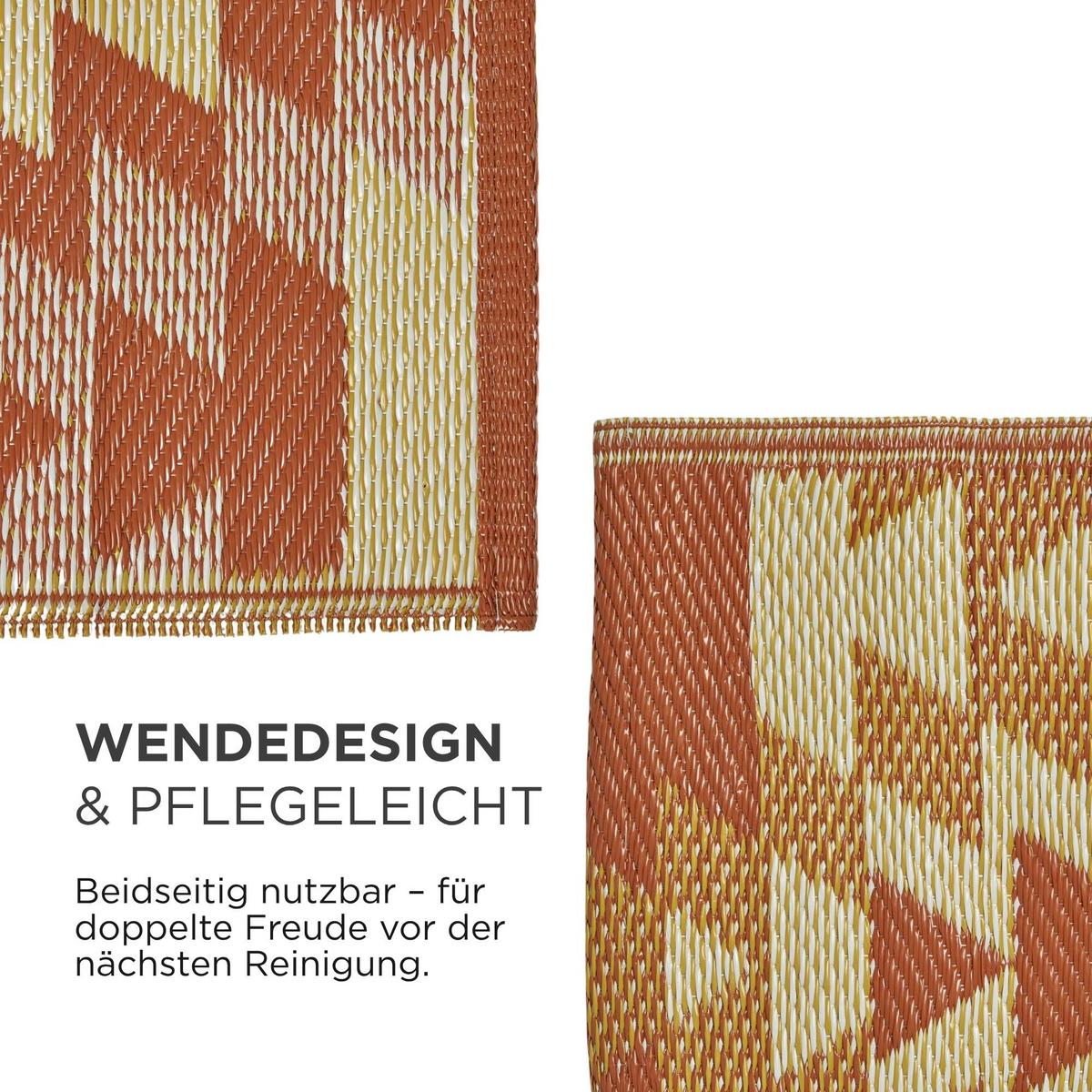 OUTDOORTEPPICH-LÄUFER Anya, Ethno-Muster 75/200 cm - Orange, Kunststoff (75/200cm) - Homescapes