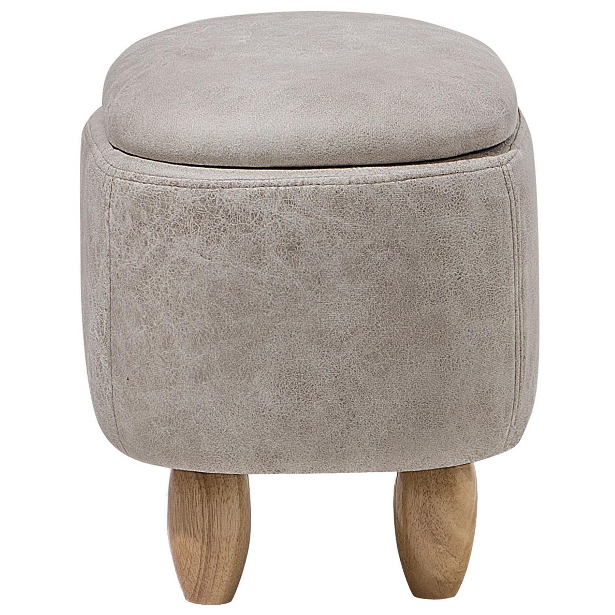 HOCKER Rhino 32/60/35 cm - Grau, Kunststoff/Textil (60/35/32cm) - Beliani