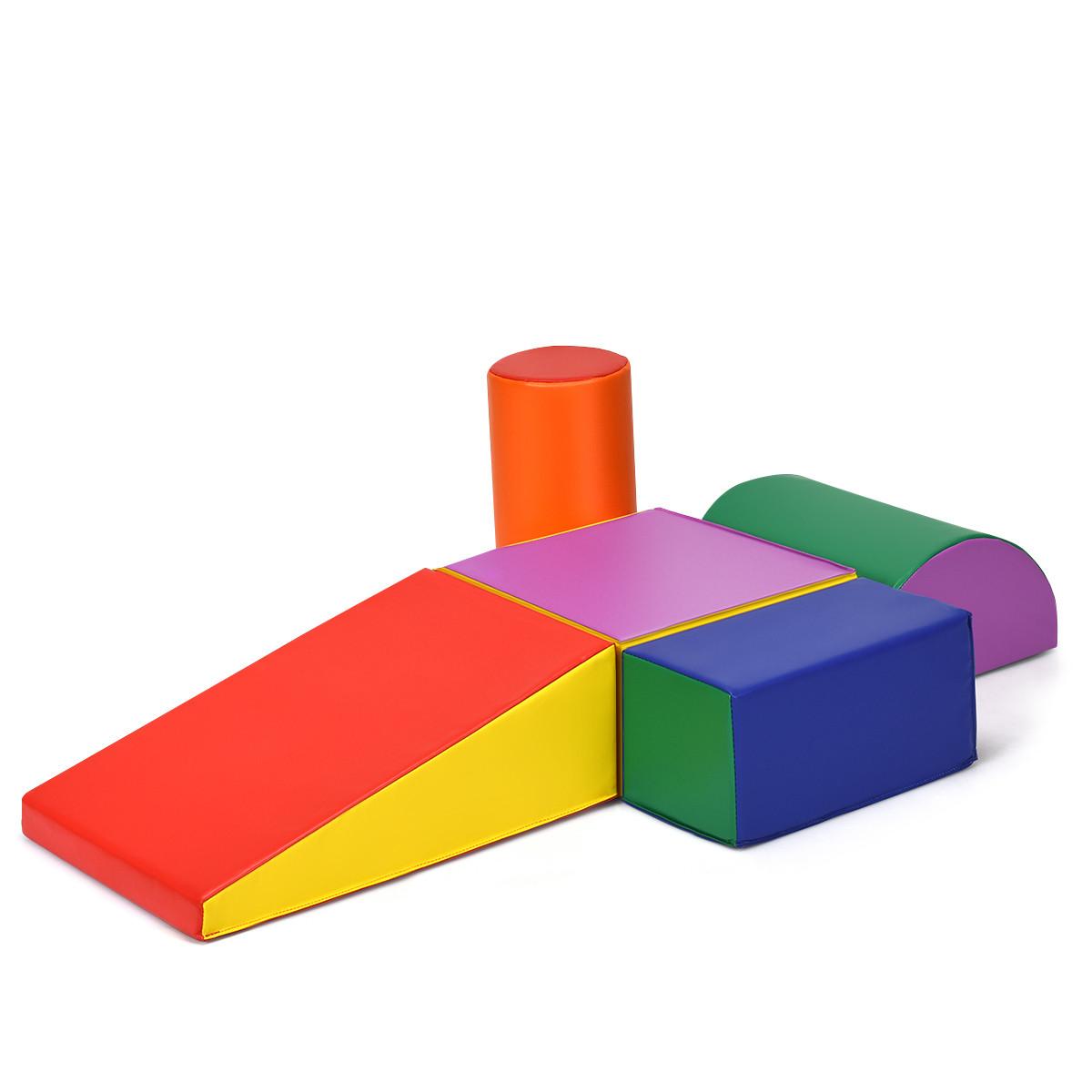 SCHAUMSTOFFBLOCK Farbig (5-teilig) - Multicolor, Leder (40/20.5/40cm) - COSTWAY
