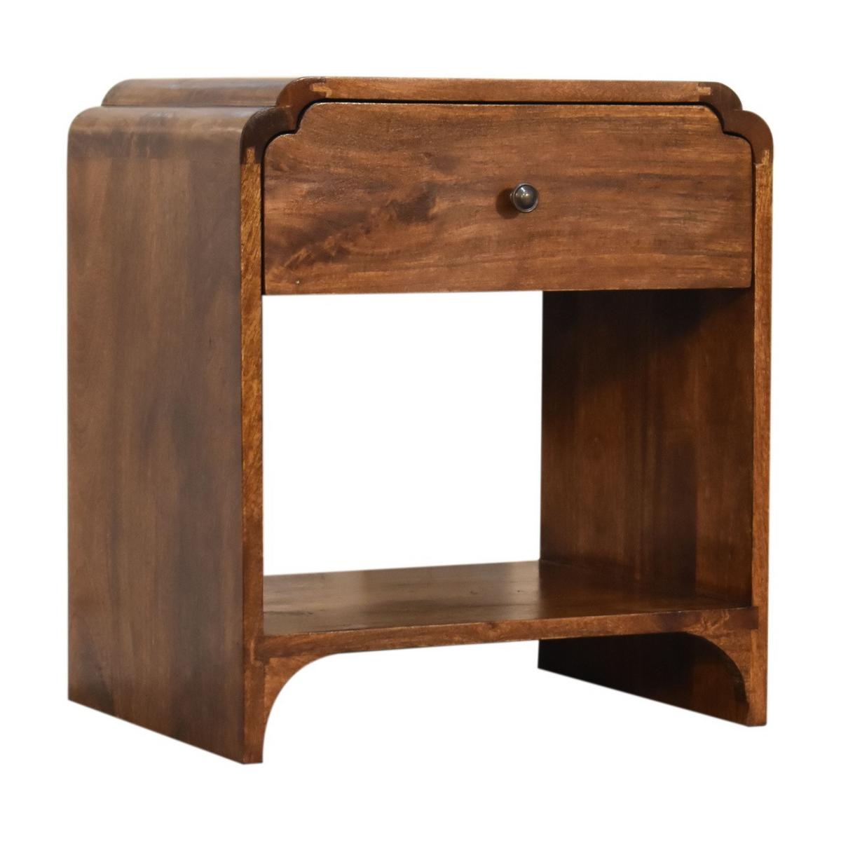 NACHTTISCH Newton, 1-Schublade, 1 Offenes Fach, Braun - Messingfarben/Braun, Holz/Metall (45/50/35cm) - Artisan Furniture