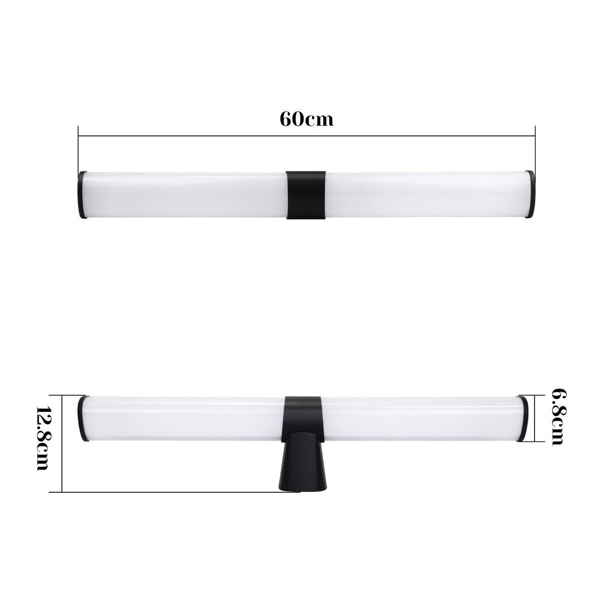 SPIEGELLEUCHTE Lichtanis 12.8/6.8/60.0 cm - Schwarz, Kunststoff (12.8/6.8/60cm) - ZMH