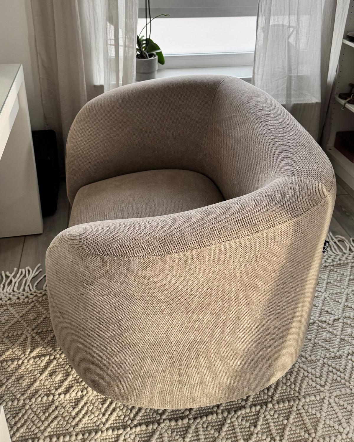 SESSEL Taupe Loen - Beige/Schwarz, Textil (105/79/70cm) - Beliani