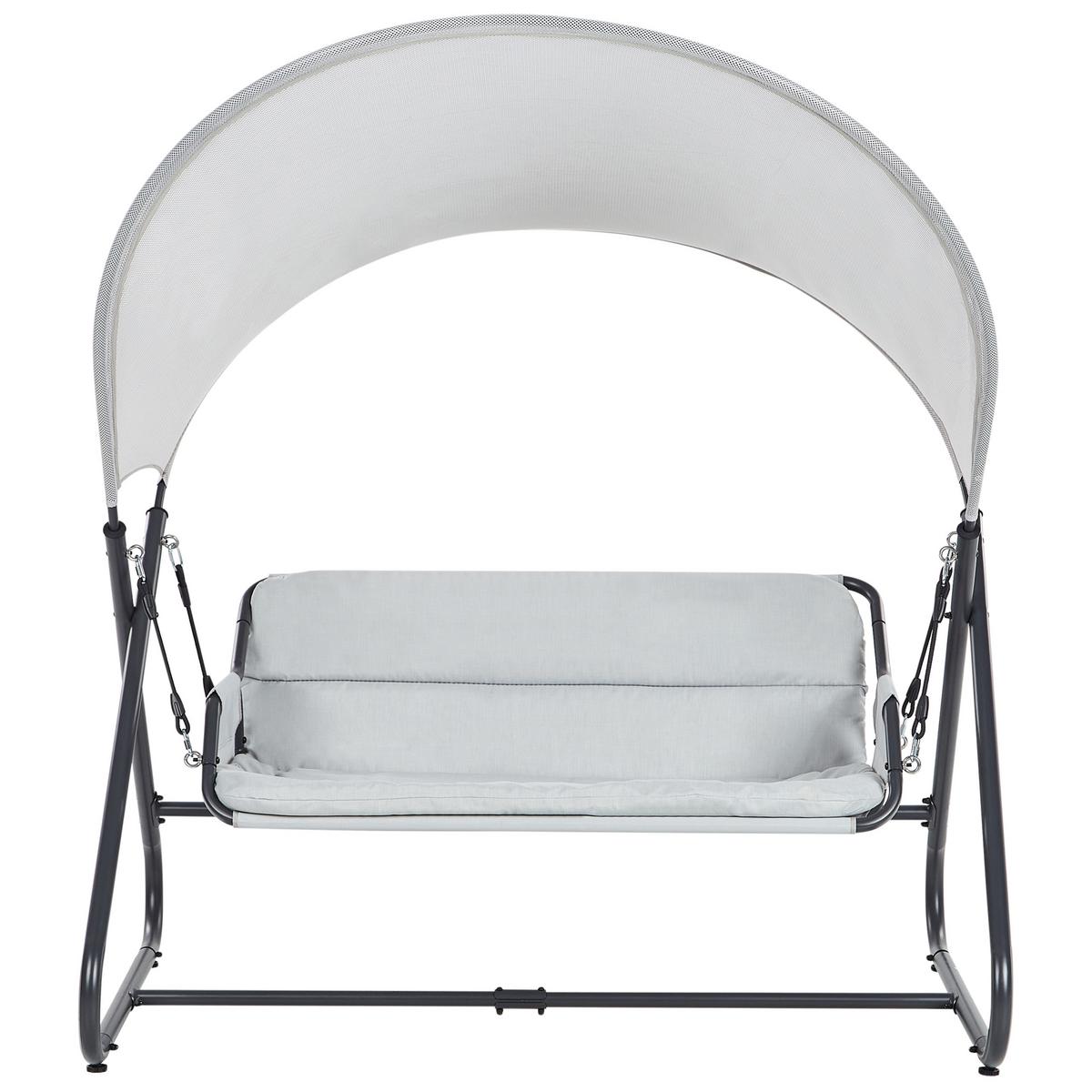 HOLLYWOODSCHAUKEL Grau Solagna - Hellgrau, Metall (168/187/113cm) - Beliani