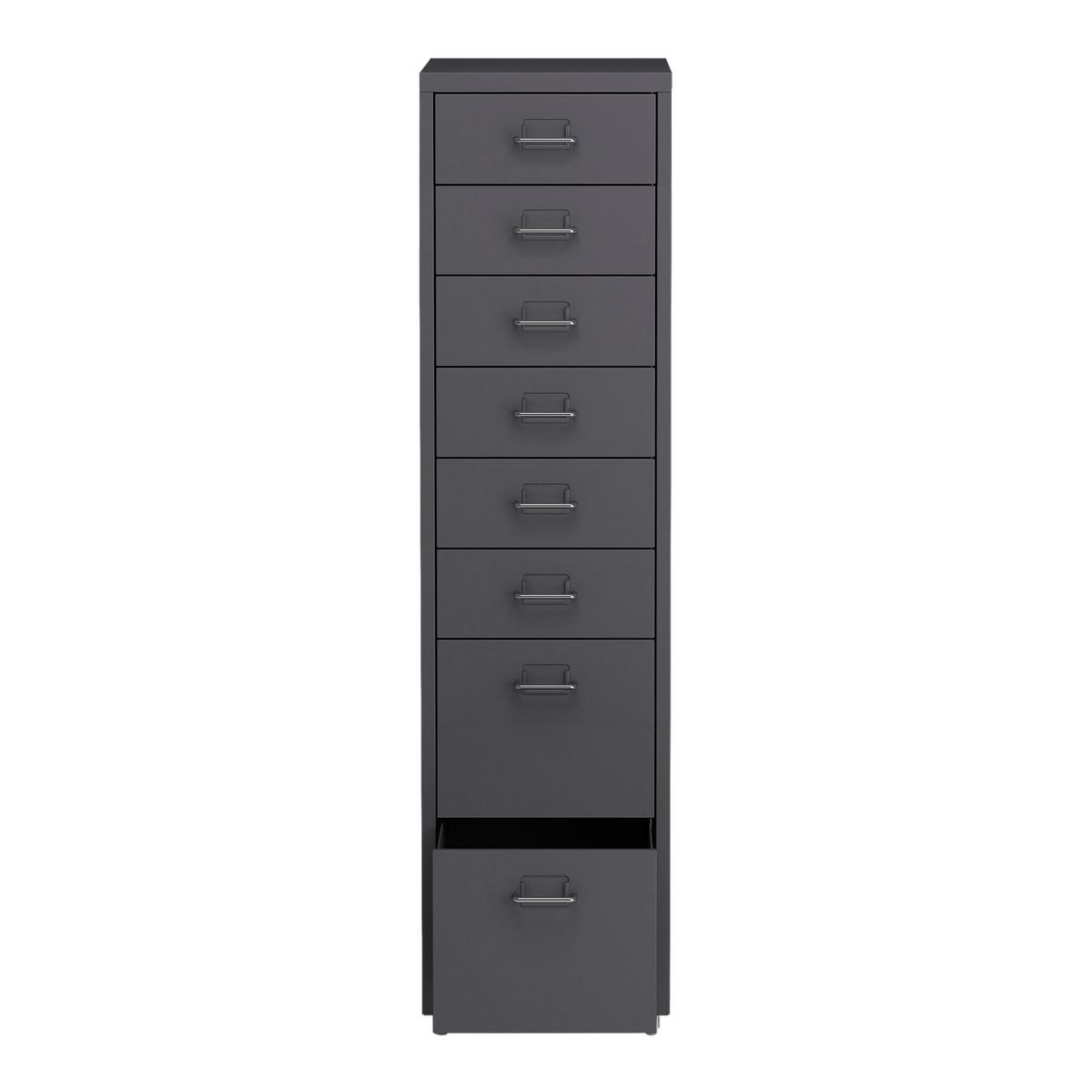 ROLLCONTAINER Kökar - Dunkelgrau, Metall (28/109/41cm) - [en.casa]