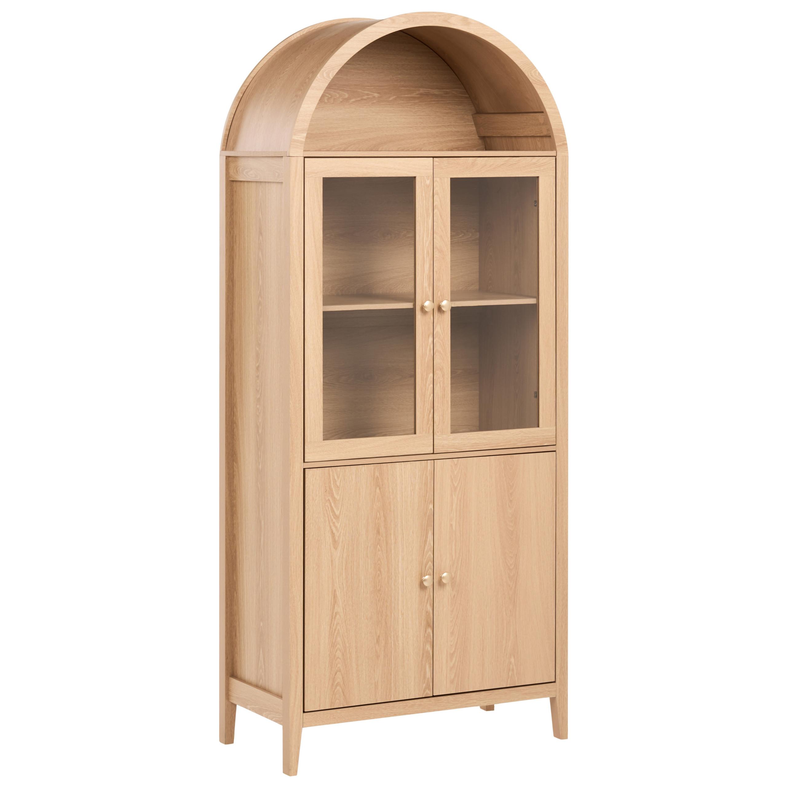 VITRINE mit Glastüren 78 cm Hellbraun Montreal - Hellbraun/Braun, Holzwerkstoff (78/180/39cm) - Beliani