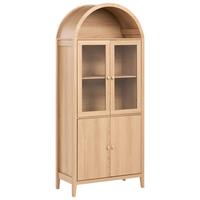 VITRINE mit Glastüren 78 cm Hellbraun Montreal - Hellbraun/Braun, Holzwerkstoff (78/180/39cm) - Beliani