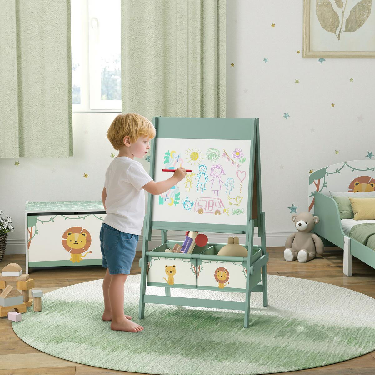 KINDERTAFEL MDF Kiefernholz Grün - Grün, Holzwerkstoff (46/94/54cm) - AIYAPLAY