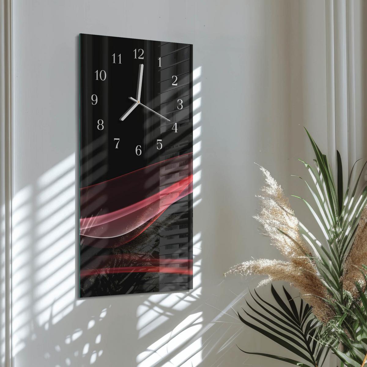 WANDUHR aus Glas 30x60 cm - Abstraktion - Multicolor, Glas (30/60/0.4cm) - TULUP