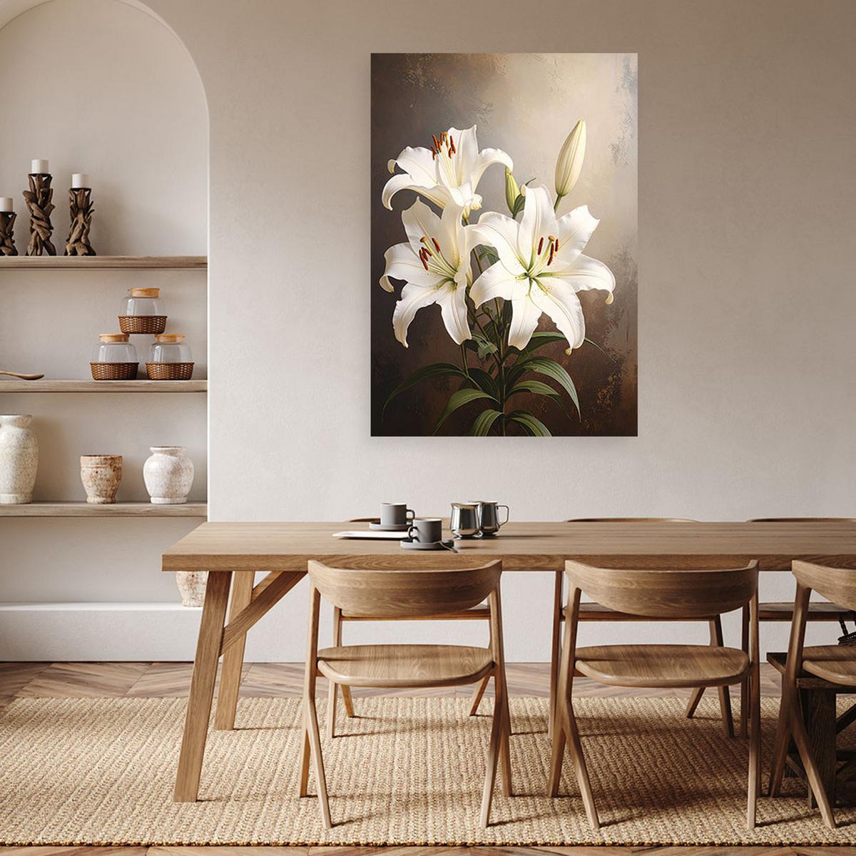 LEINWANDBILD Blumen 80x120cm - Weiß, Textil (80/120cm) - Feeby