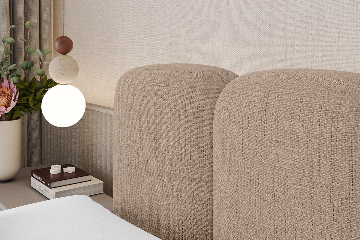 BOXBETT mit Matratze H4 - NINA - 180x200 cm - Dunkelbeige - Cappuccino, Holzwerkstoff (180/200cm) - ALTDECOR