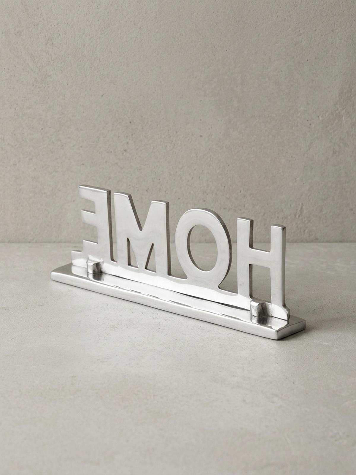 WOHNACCESSOIRE Schriftzug aus Aluminium, 22 cm Silberdeko für Tisch und Regal - Silberfarben, Metall (22/4/7cm) - KADIMA DESIGN