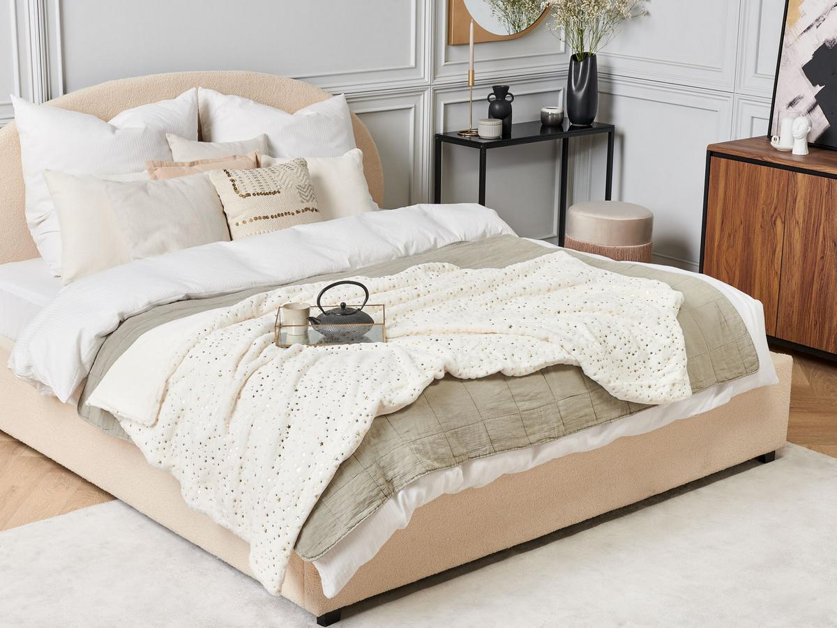 DECKE Creme Alazeya 150/200 cm - Creme, Textil (150/200cm) - Beliani