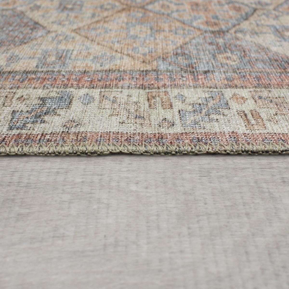 TEPPICH Waschbar HURST, mit Rautenmuster, Rot-Natur, 190 x 290 cm - Rot, Textil (290/190cm) - KADIMA DESIGN