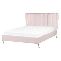 POLSTERBETT 140/200cm Rosa Miribel - Pink, Textil (140/200cm) - Beliani