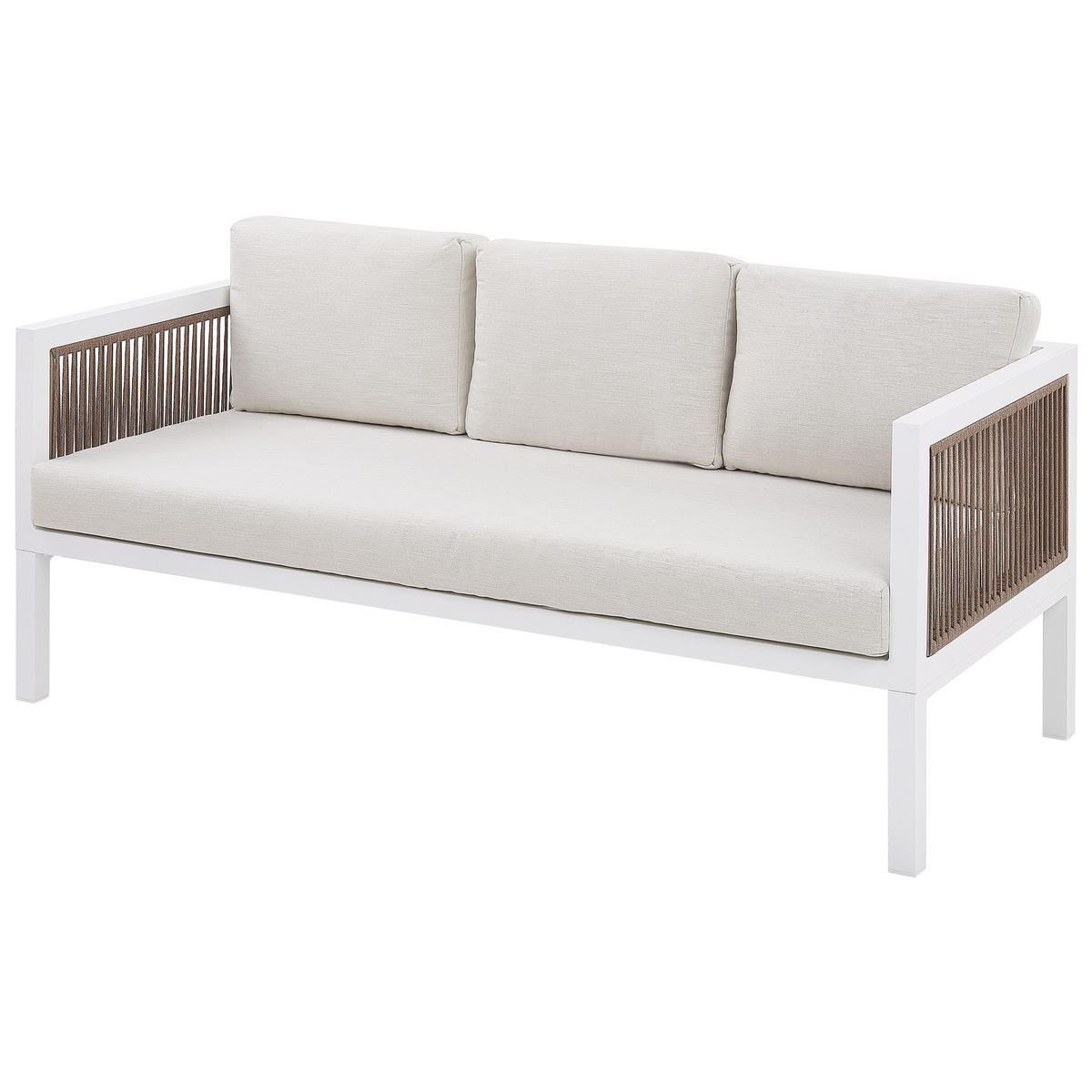LOUNGE-SET 5-sitzer Aluminium Weiß Borello - Weiß, Metall - Beliani