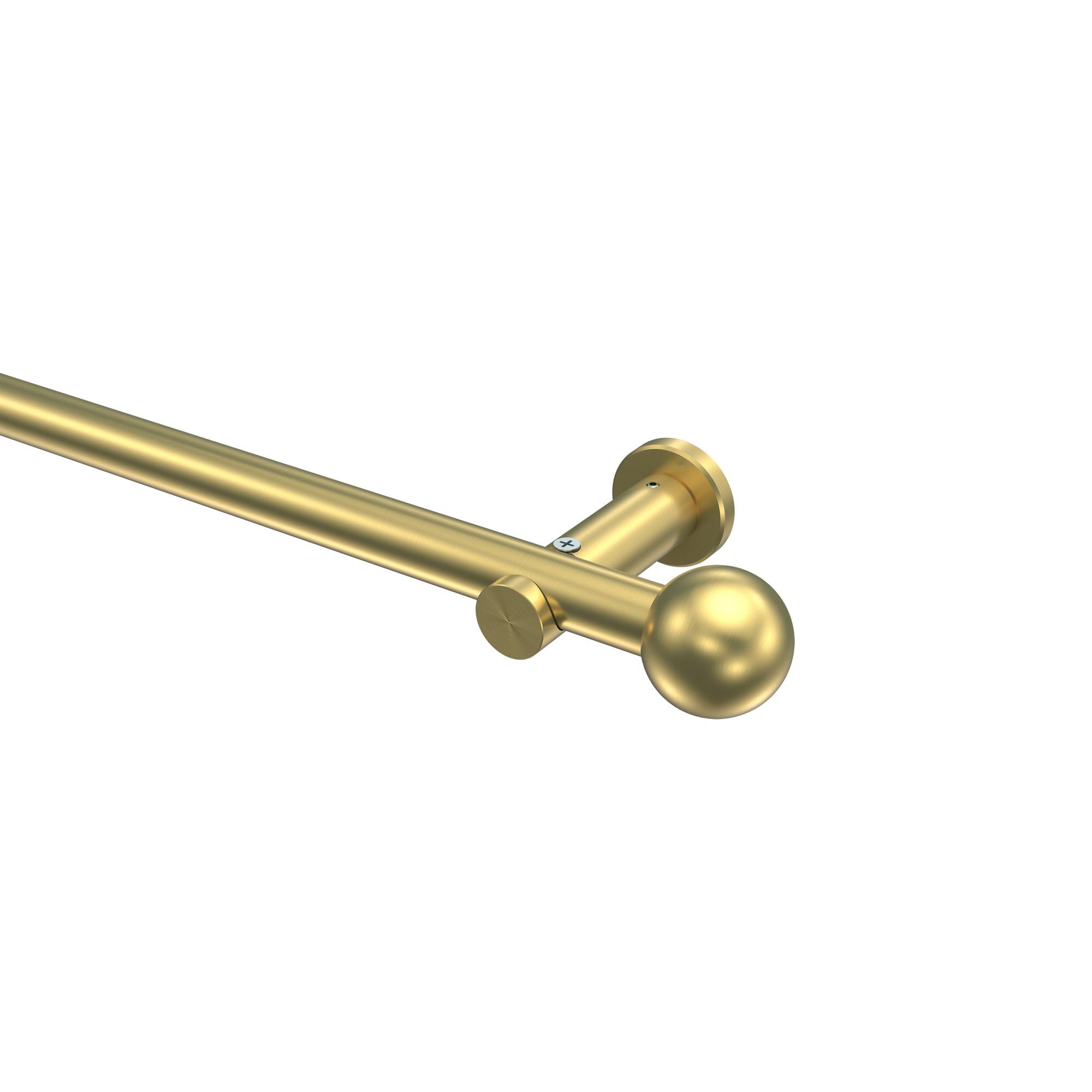 GARDINENSTANGE Platon Luino 200 cm, 1-läufig (ohne Ringe), 20 mm Ø Messing-Optik - Messingfarben, Metall (200cm) - INTERDECO