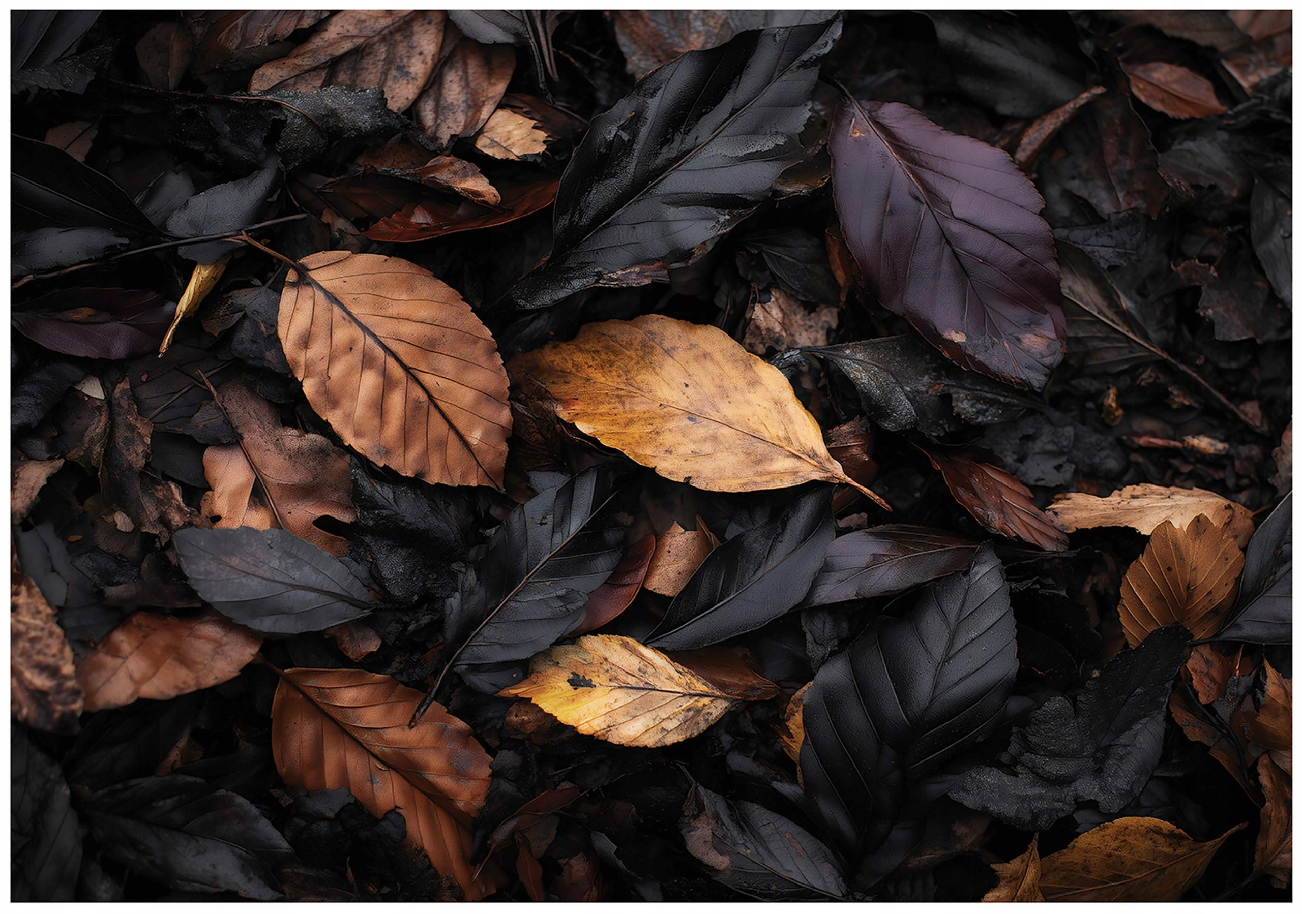 FOTOTAPETE Blätter Natur Schwarz 400x280 cm - Multicolor, Papier (400/280cm) - Wallarena
