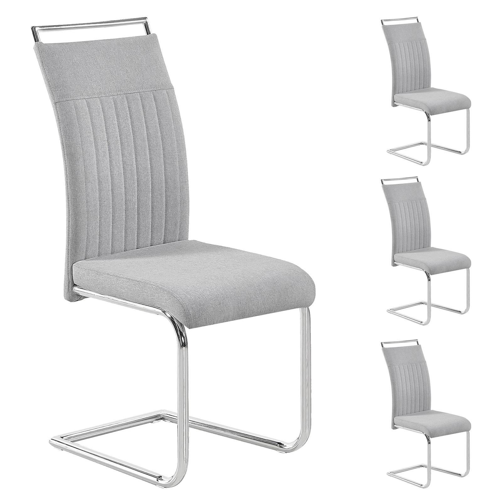 ESSZIMMERSTUHL ERICA 4er-Set hellgrau - Hellgrau, Textil (42/101/58cm) - CARO-Möbel