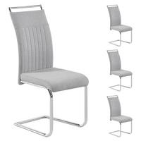 ESSZIMMERSTUHL ERICA 4er-Set hellgrau - Hellgrau, Textil (42/101/58cm) - CARO-Möbel