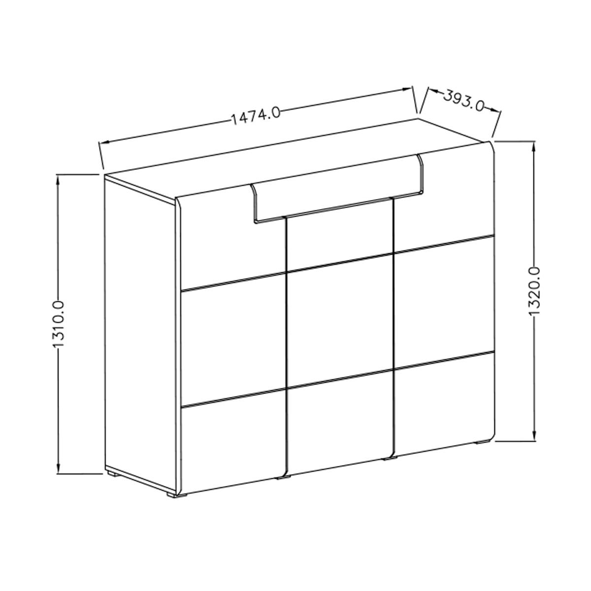 SIDEBOARD Jules Weiß und Holz - Weiß, Holzwerkstoff (147/131/39cm) - Petits-meubles