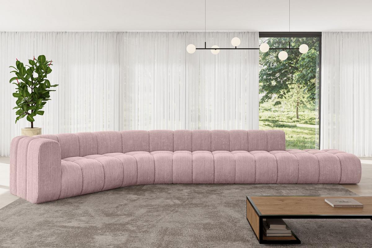 ECKSOFA modulares Sofa Tilmo-L2 - 490x194x70 cm Rosa - Rosa, Holzwerkstoff/Textil (490/194cm) - ALTDECOR