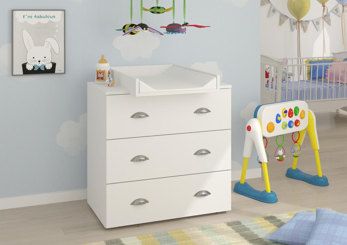 KOMMODE Weiß 80/90/72 - Weiß, Holzwerkstoff (80/90/72cm) - RAUMHIRSCH FURNITURE