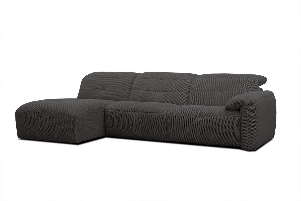 ECKSOFA TRENTO 4-Sitzer, dunkelgrau - Dunkelgrau/Schwarz, Holzwerkstoff/Kunststoff (165/262cm) - Wozimo