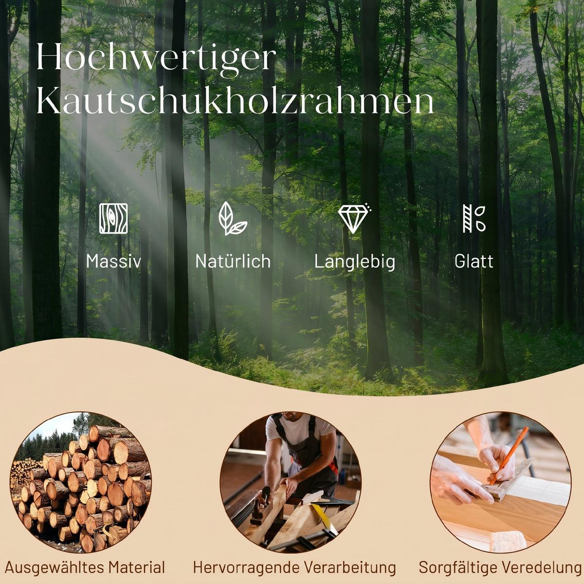 SCHAUKELSESSEL Polyester Cremeweiß - Creme/Naturfarben, Holz/Textil (70/97.5/89cm) - HOMCOM