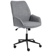 BÜROSTUHL Kunstleinen Dunkelgrau Castile - Dunkelgrau, Textil (64/96/64cm) - Beliani