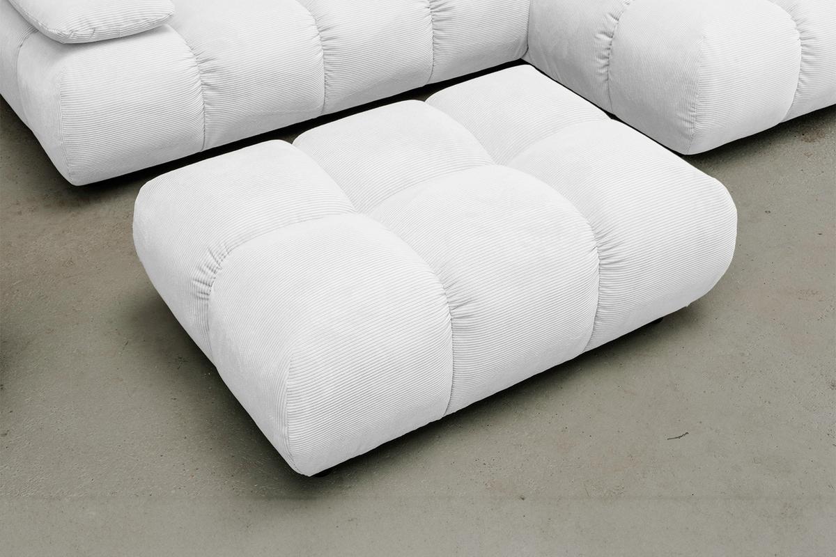 HOCKERBANK VIVIEN Weiß Cord - Weiß, Textil (108/41/73cm) - KAWOLA