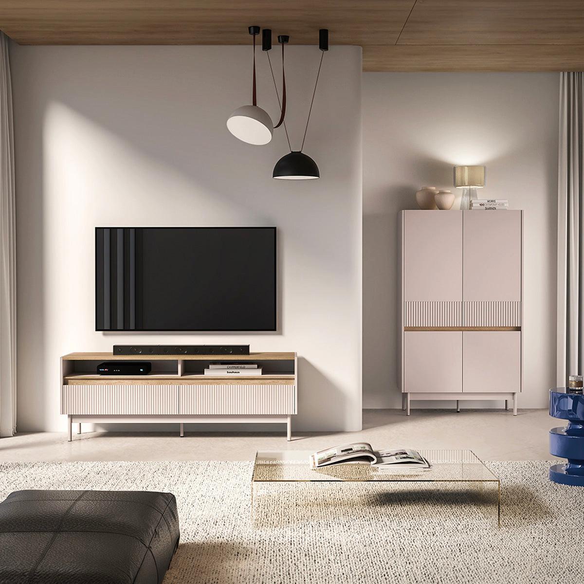 TV-MÖBEL Connie Kaschmir und Holz - Kaschmir, Holzwerkstoff (153.8/54.9/40cm) - Petits-meubles