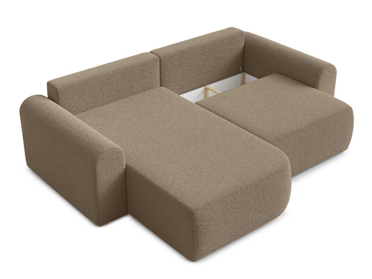 ECKSOFA L Form Otterton Braun 250/180/95 cm Links mit Schlaffunktion - Schwarz/Braun, Kunststoff/Textil (180/250cm) - AX Living