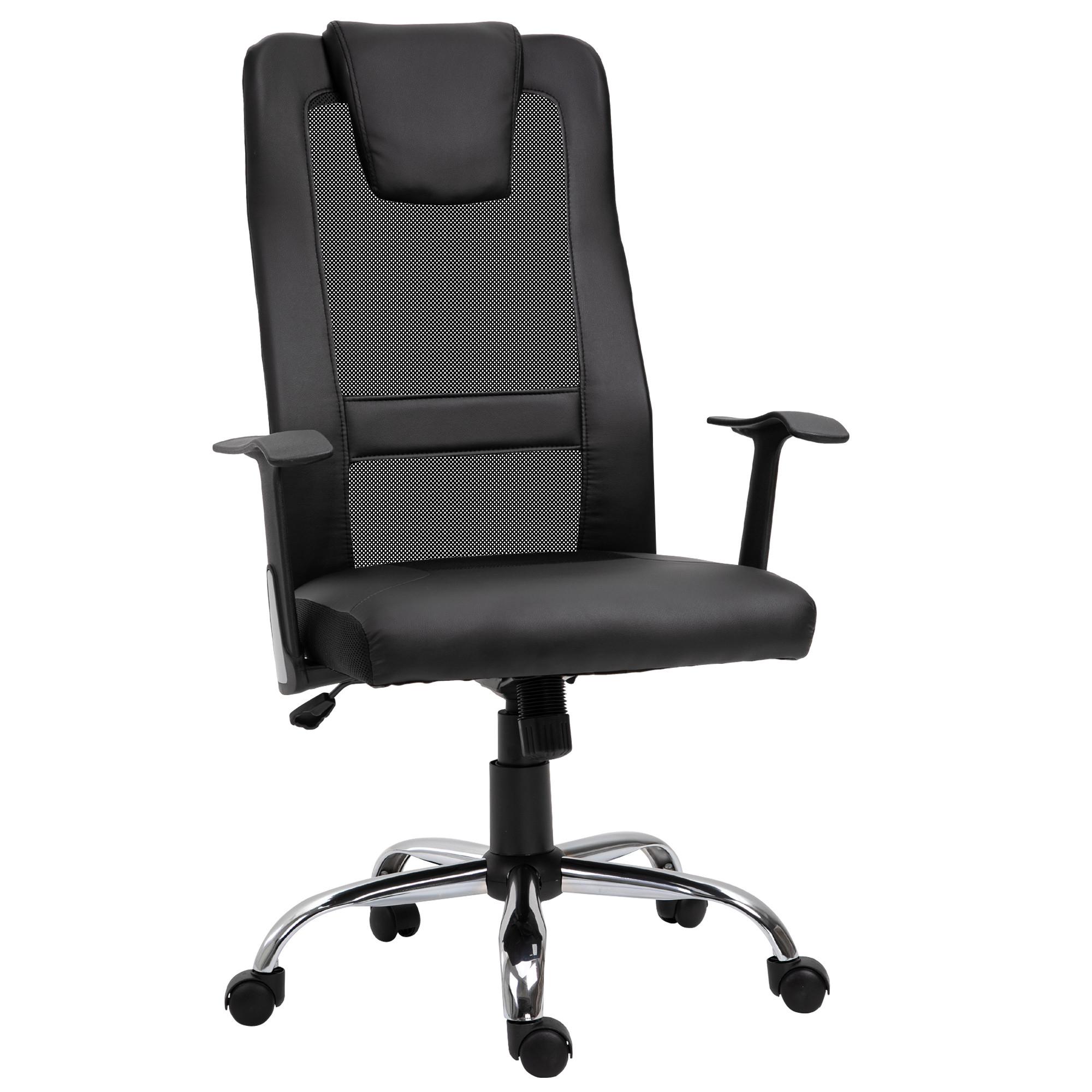 BÜROSTUHL, Drehstuhl, schwarz - Schwarz, Leder (73/118/66cm) - Vinsetto