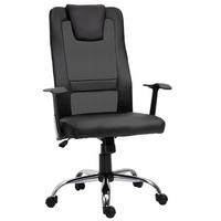 BÜROSTUHL, Drehstuhl, schwarz - Schwarz, Leder (73/118/66cm) - Vinsetto